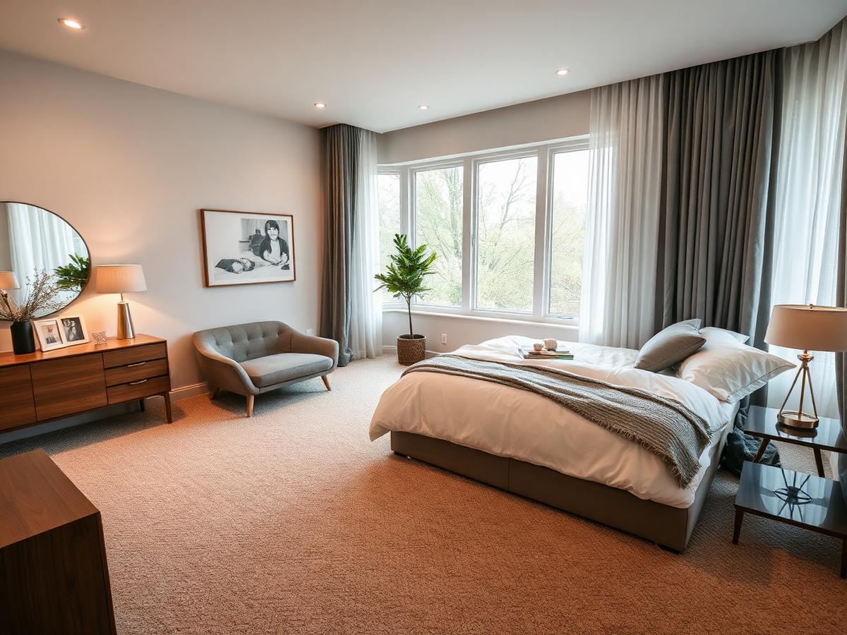 Soft, light-colored carpet in a comfortable Florida bedroom
